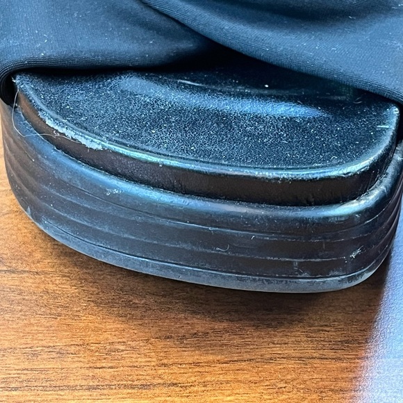 Donald Pliner Folley Black Knit Slide Sandals Chunky Platform Sz 10 Y2K - Picture 2 of 15